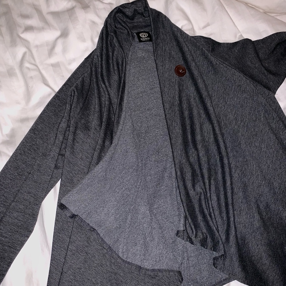 Bobeau open front sweater with button